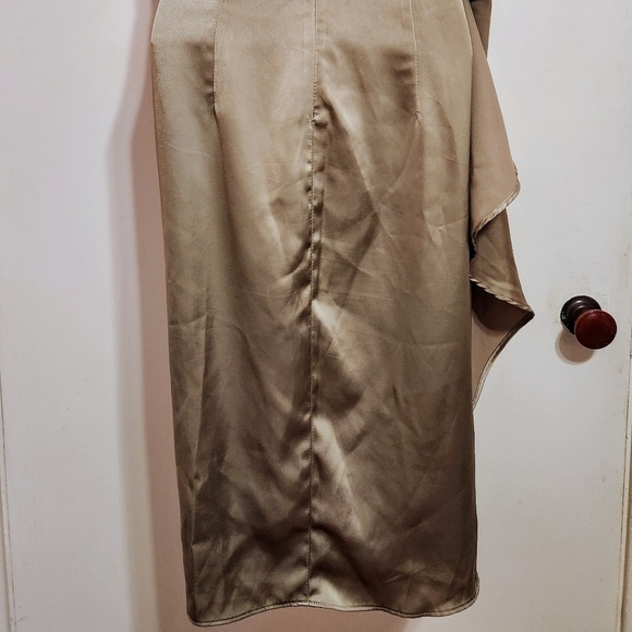 Dolce Viva Green Satin Wrap Dress Sleeveless Medium - Picture 9 of 12